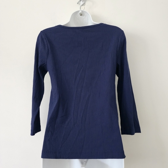 SPANX Stretch Rib Long-Sleeve Top Midnight Blue Size Small - Picture 13 of 15